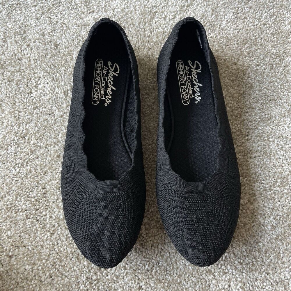 Skechers Ballet Flats Women's 10 Slip On Stretch Knit Memory Foam Shoes Loafers - Picture 2 of 11